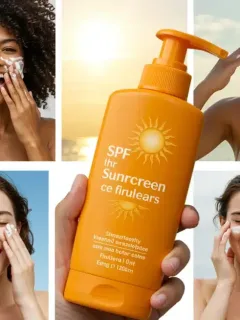 People applying sunscreen outdoors, emphasizing sun protection and new FDA guidelines for SPF.