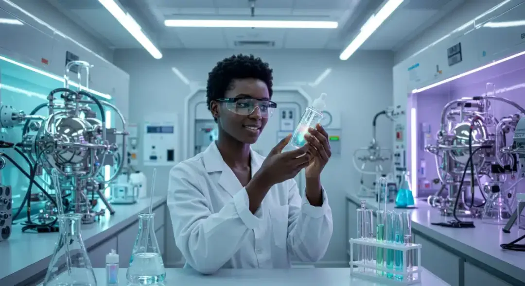 Futuristic lab with advanced skincare technology