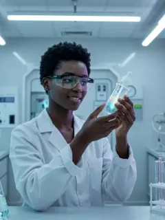 Futuristic lab with advanced skincare technology