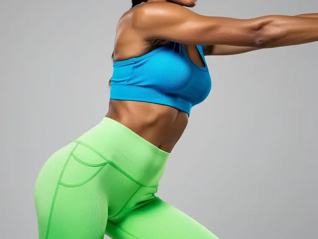 Seamless Shein athleisure set in electric blue for active wear