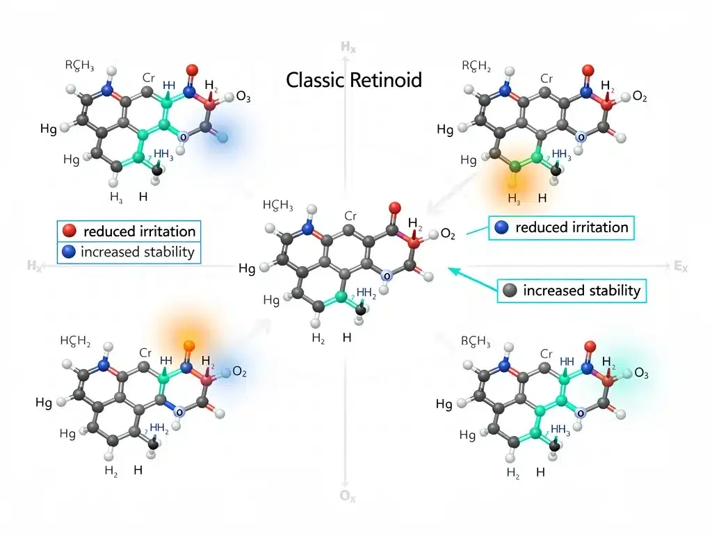 Molecular structure of advanced retinoid derivative showing enhanced stability