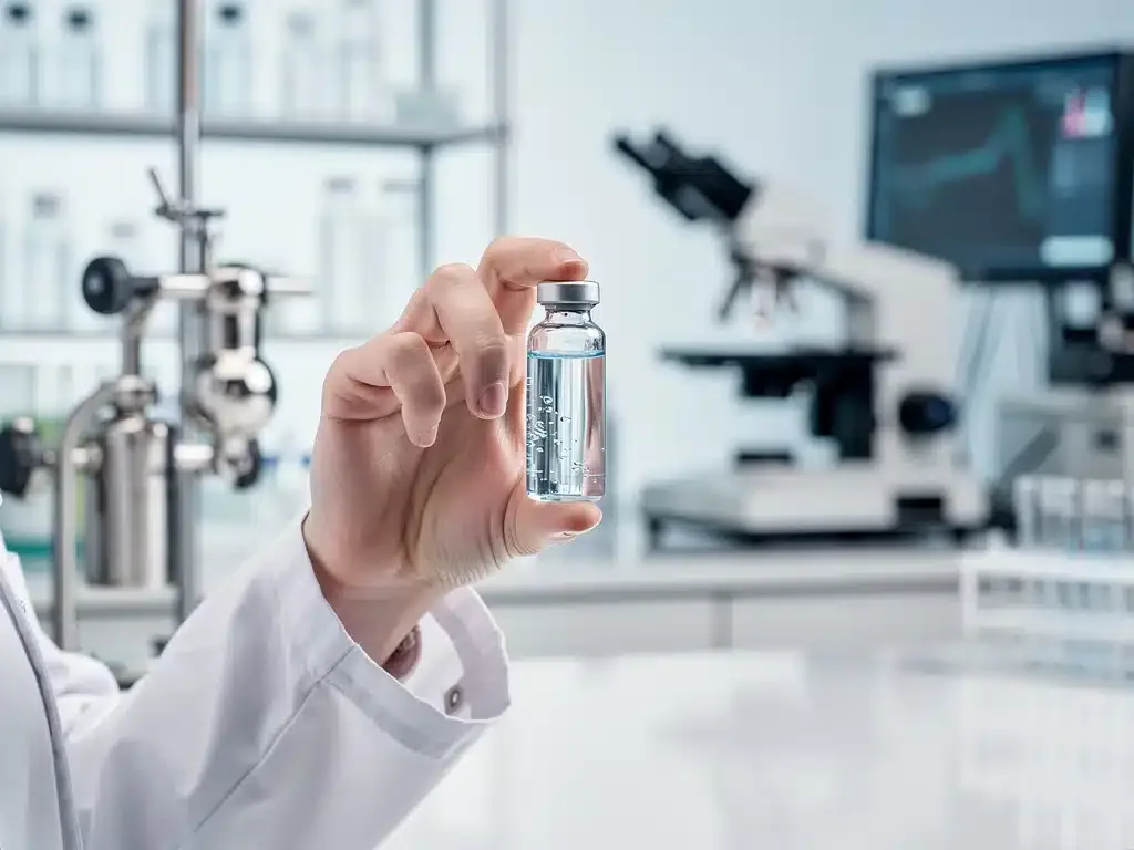 Scientist developing new topical hyperpigmentation serum