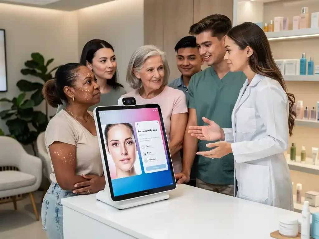 Personalized skincare consultation using AI technology for tailored anti-aging solutions