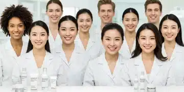 Diverse individuals with radiant, clear skin after following a 90-day skincare routine.