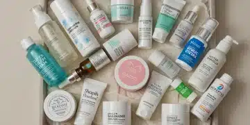 Curated skincare subscription box with diverse premium products