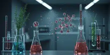 Futuristic lab researching 2026 skincare ingredients for radiant skin