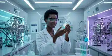 Futuristic lab with advanced skincare technology