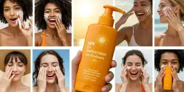 People applying sunscreen outdoors, emphasizing sun protection and new FDA guidelines for SPF.
