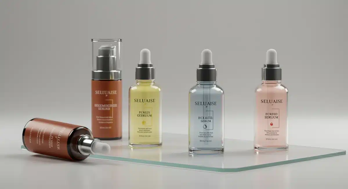 Collection of four new advanced hydration serum bottles
